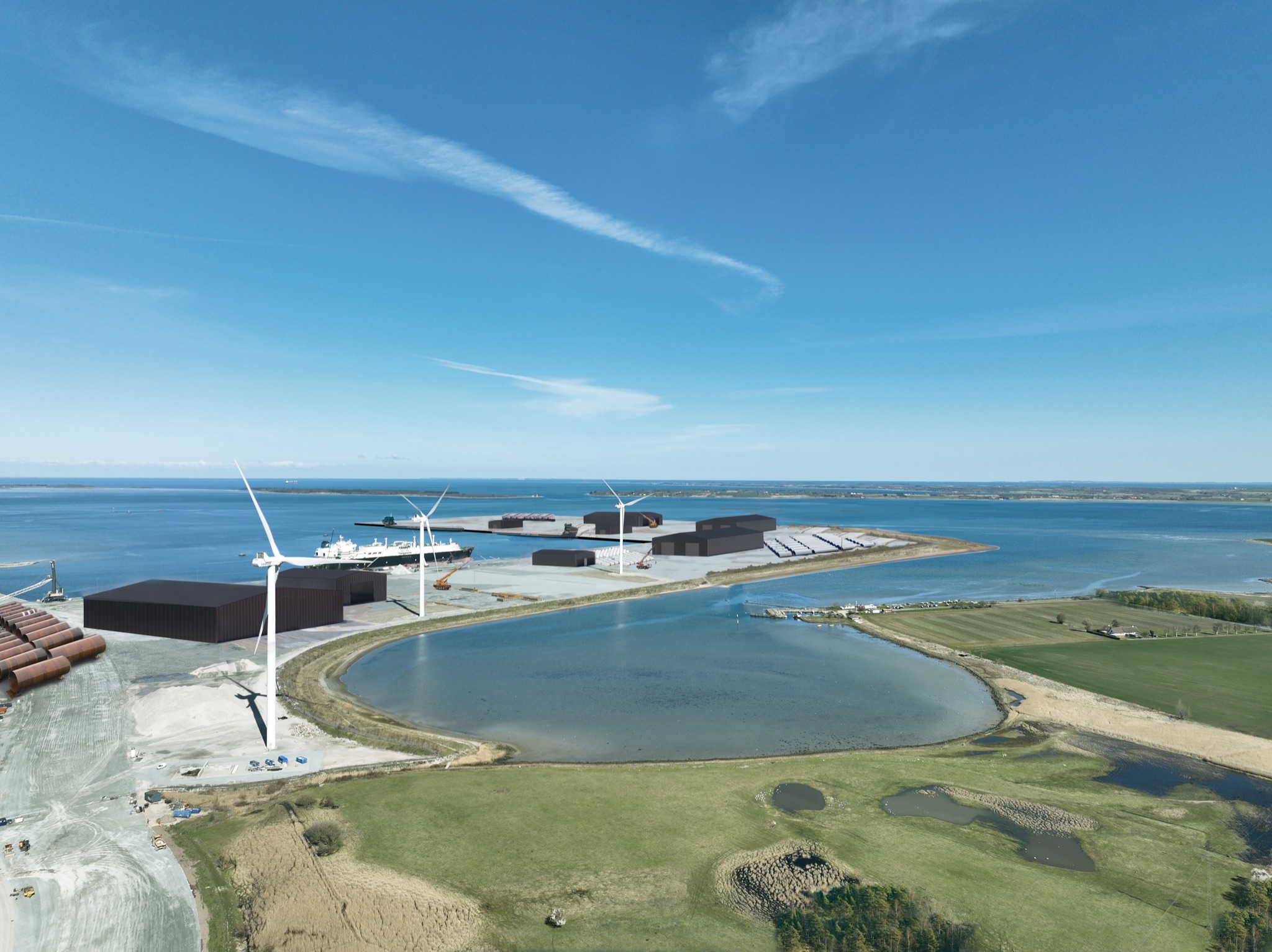 landscape visualization of the Odense Havn waterfront expansion